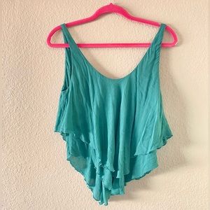 Free people aqua linen crop top